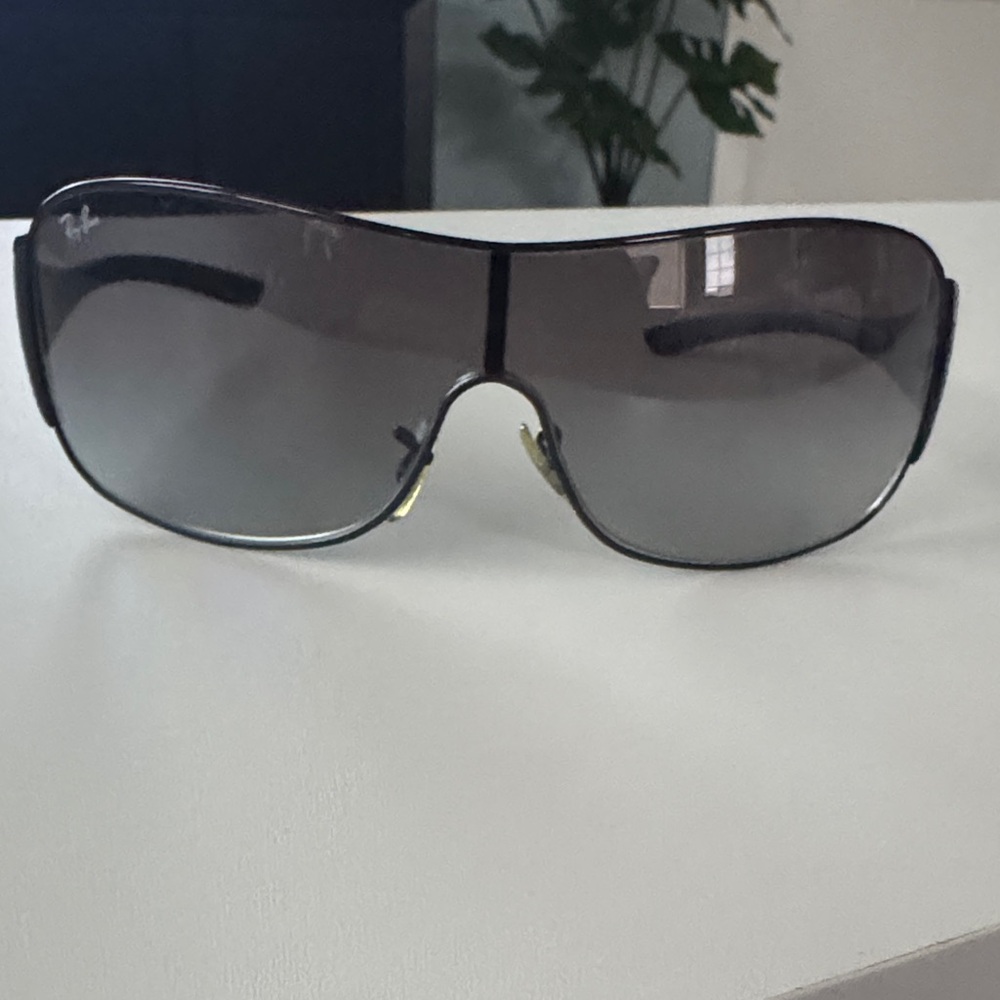Ray-Ban Dark Gray Wraparound Sunglasses